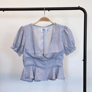 Princess Polly Jamia Top Blue -- Size 2 || NWOT